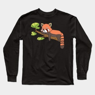 Red Panda sleeping Long Sleeve T-Shirt